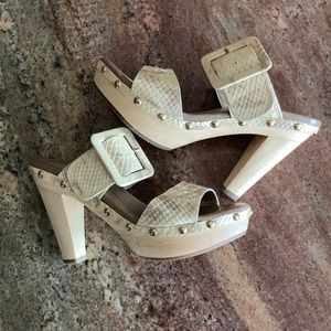 NWOT Isola Leather Heeled Sandals